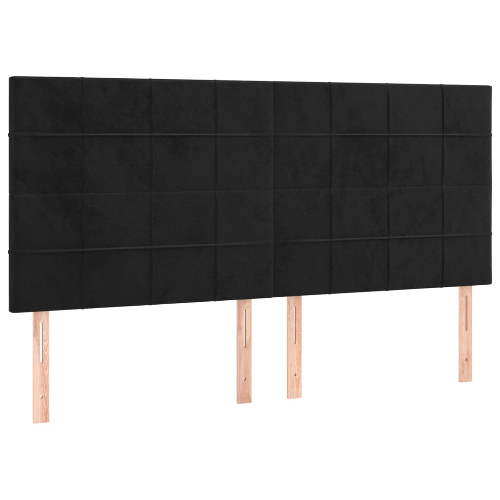 Kopfteil Schwarz 160x5x118/128 cm Samt