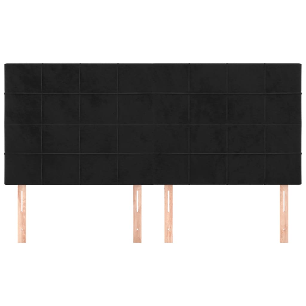 Kopfteil Schwarz 160x5x118/128 cm Samt