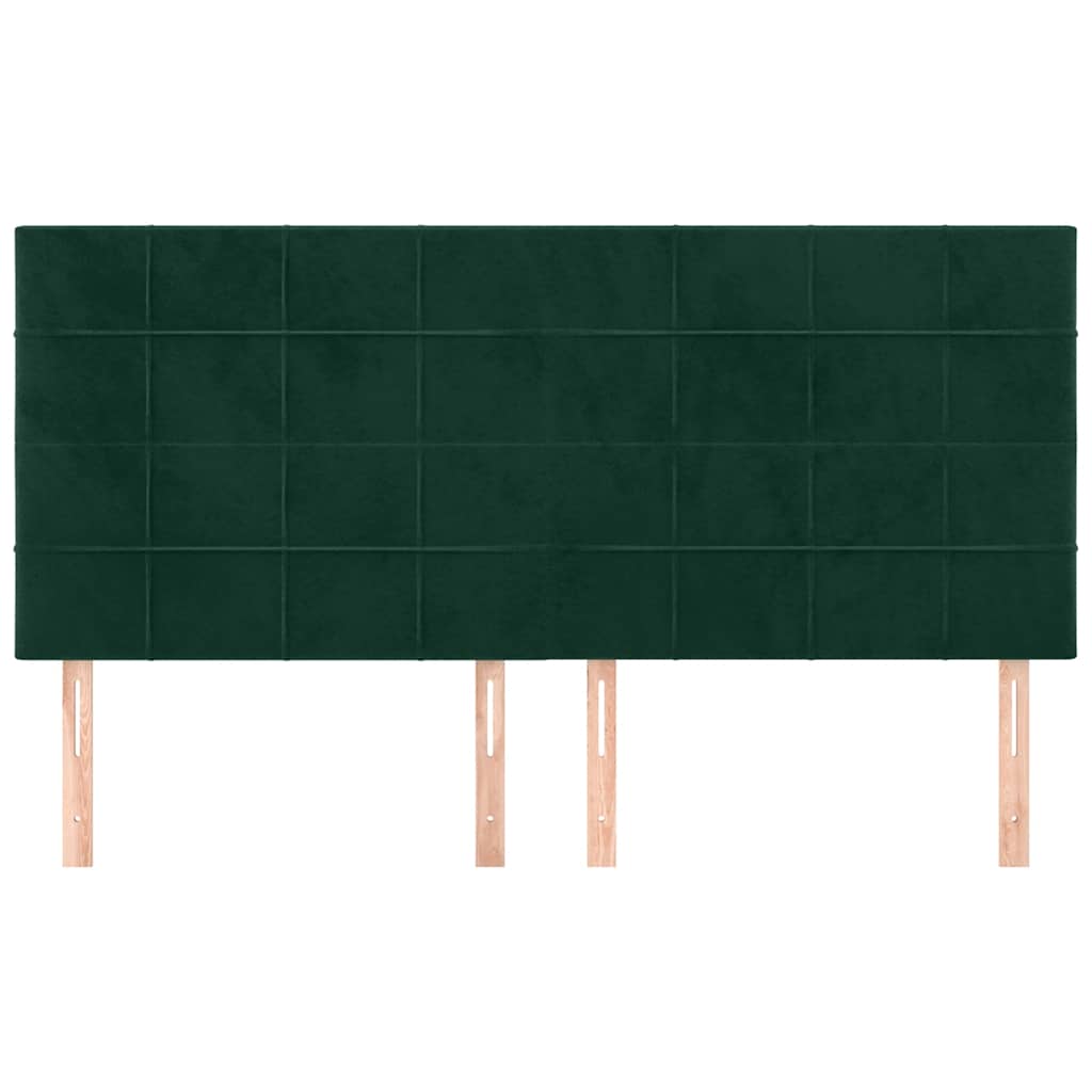 Kopfteil Dunkelgrün 160x5x118/128 cm Samt