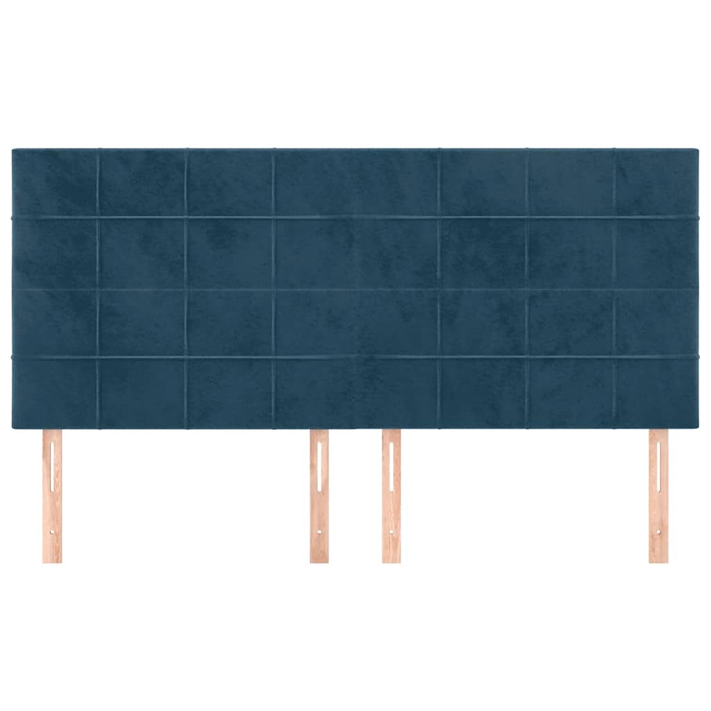 Kopfteil Dunkelblau 160 x 5 x 118/128 cm Samt