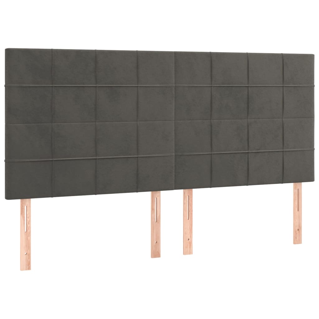 Kopfteil Dunkelgrau 180 x 5 x 118/128 cm Samt