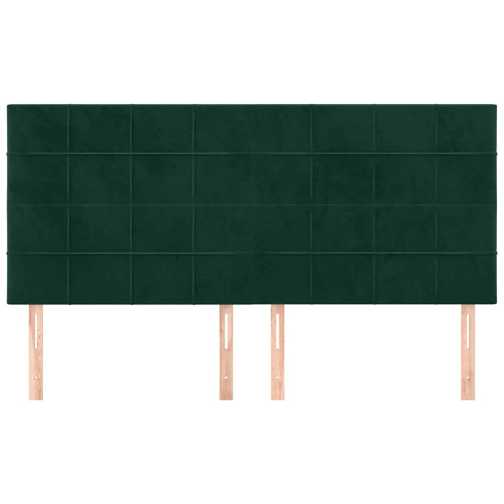 Kopfteil Dunkelgrün 180x5x118/128 cm Samt