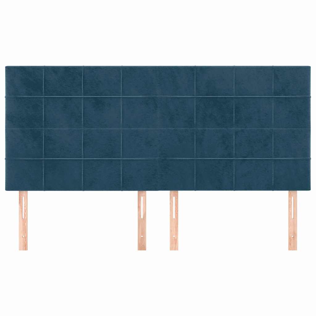 Kopfteil Dunkelblau 180x5x118/128 cm Samt