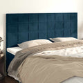 Kopfteil Dunkelblau 180x5x118/128 cm Samt