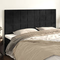 Kopfteil Schwarz 200 x 5 x 118/128 cm Samt
