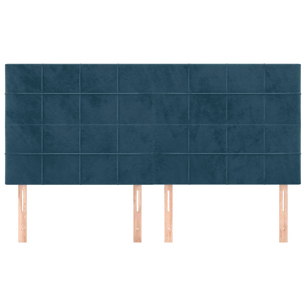 Kopfteil Dunkelblau 200 x 5 x 118/128 cm Samt