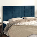 Kopfteil Dunkelblau 200 x 5 x 118/128 cm Samt