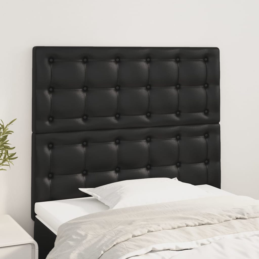 Kopfteil Schwarz 80x5x118/128 cm Kunstleder