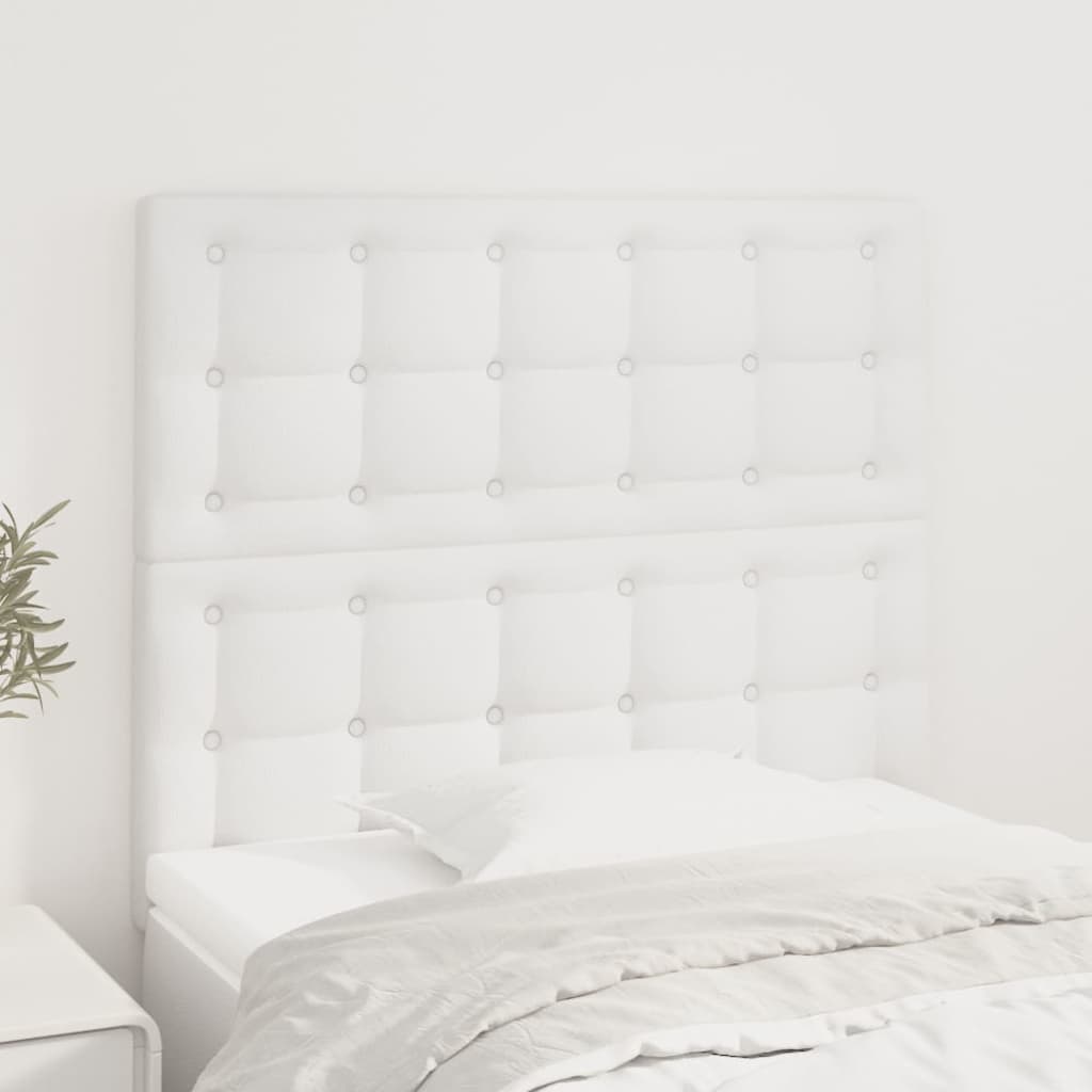 Kopfteil Weiß 80x5x118/128 cm Kunstleder