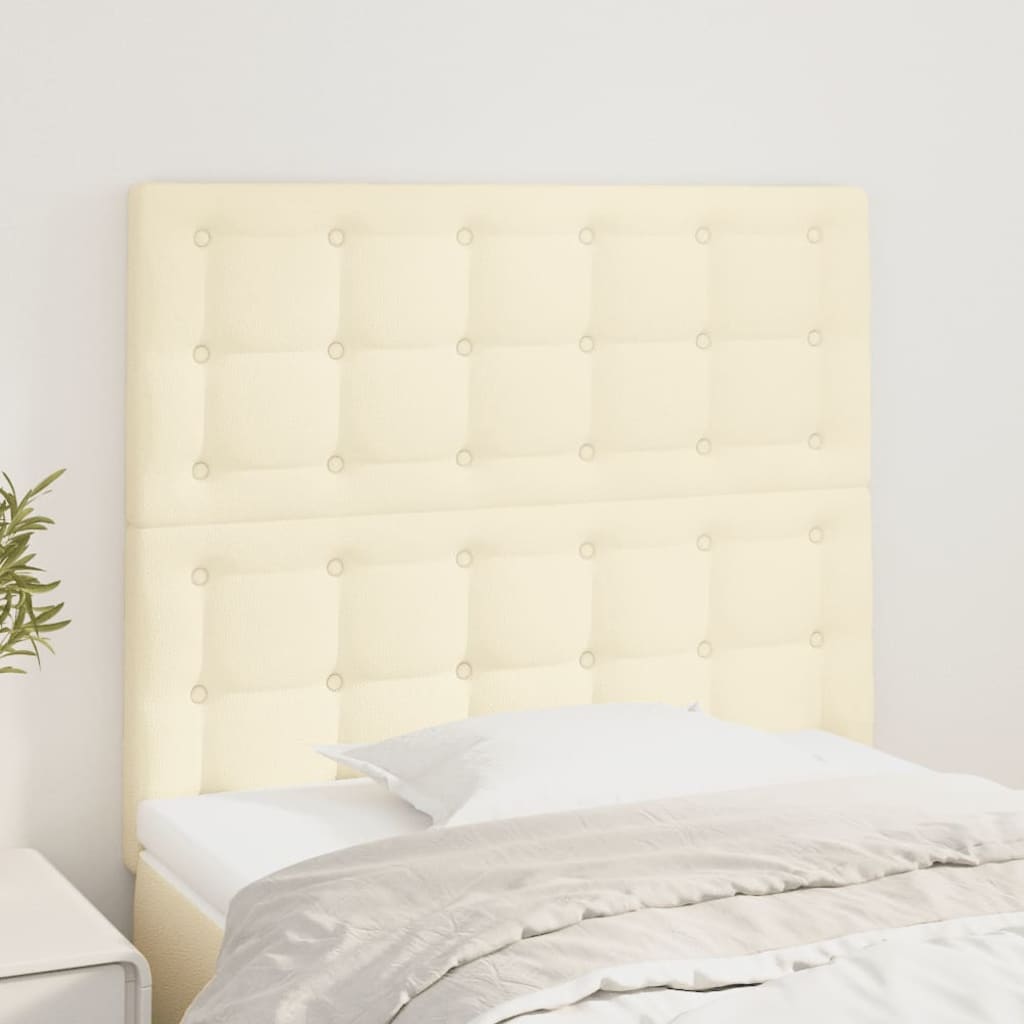 Kopfteil Creme 80x5x118/128 cm Kunstleder