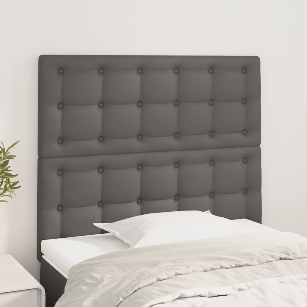 Kopfteil Grau 80x5x118/128 cm Kunstleder