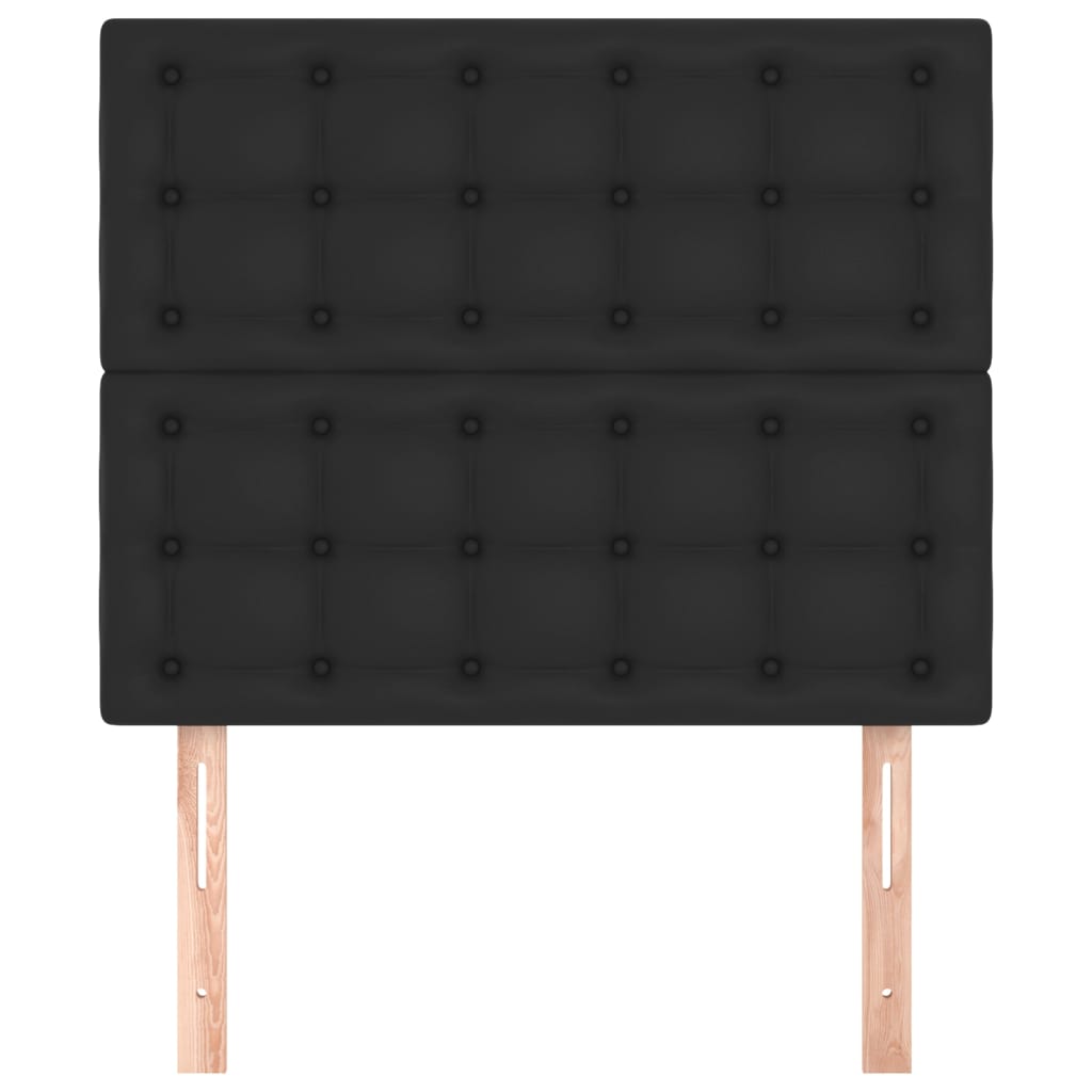 Kopfteil Schwarz 100x5x118/128 cm Kunstleder