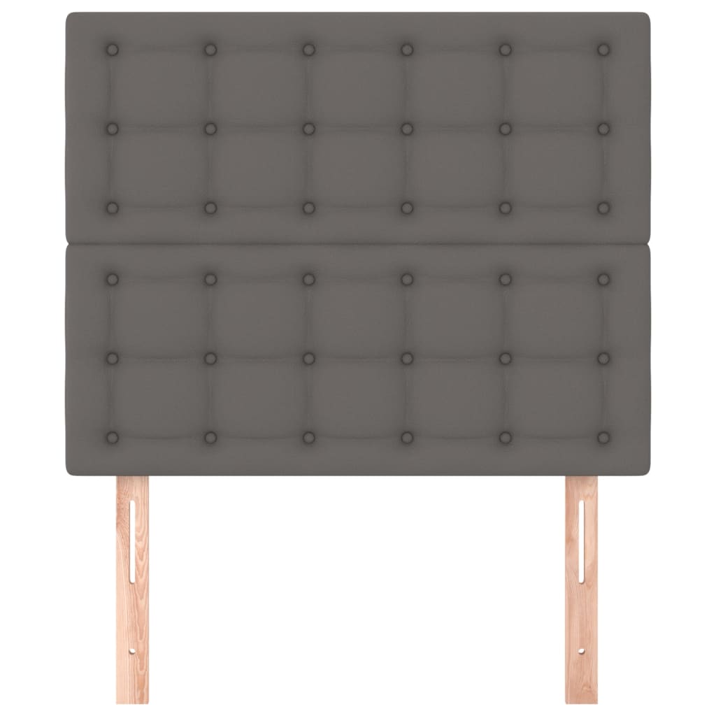 Kopfteil Grau 100x5x118/128 cm Kunstleder