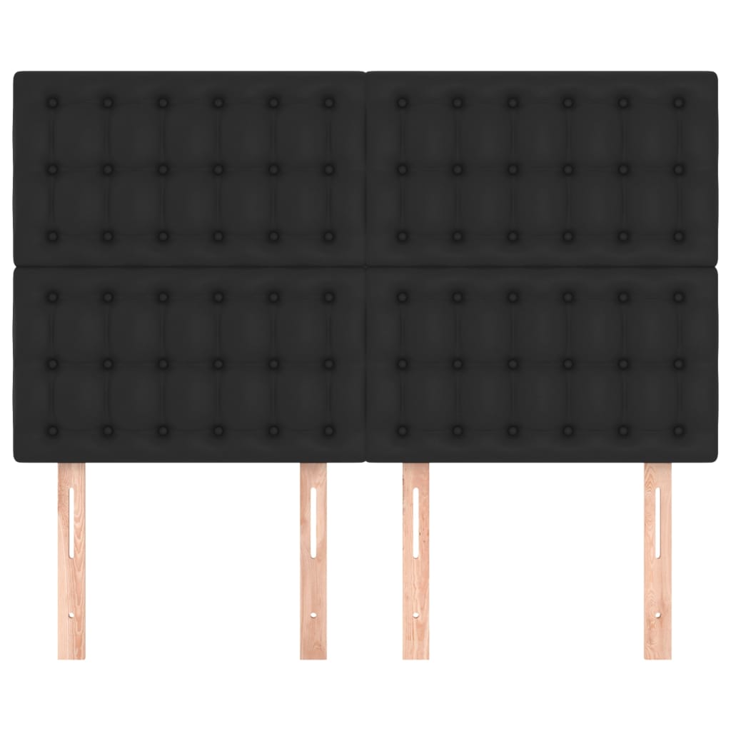 Kopfteil Schwarz 144x5x118/128 cm Kunstleder