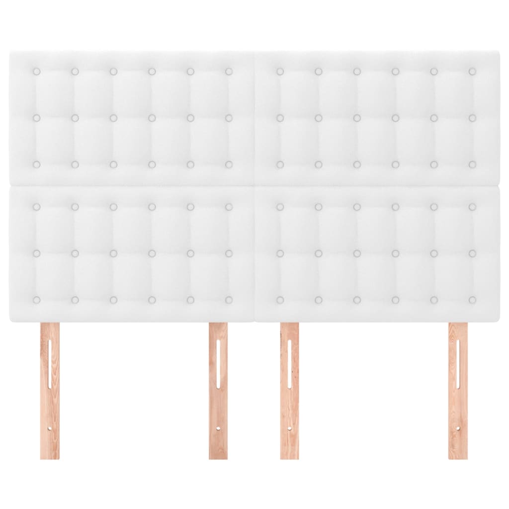 Kopfteil Weiß 144x5x118/128 cm Kunstleder