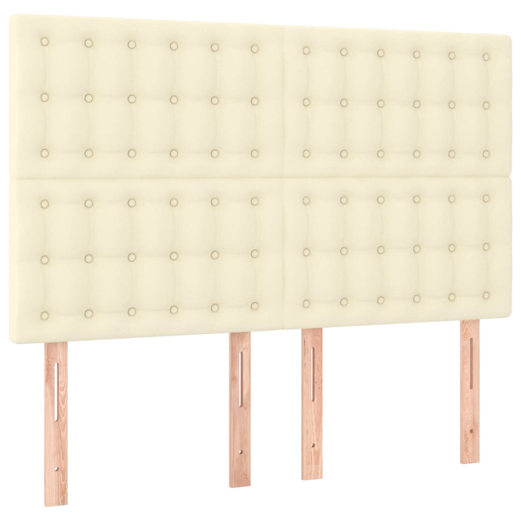 Kopfteil Creme 144x5x118/128 cm Kunstleder
