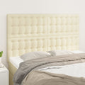 Kopfteil Creme 144x5x118/128 cm Kunstleder