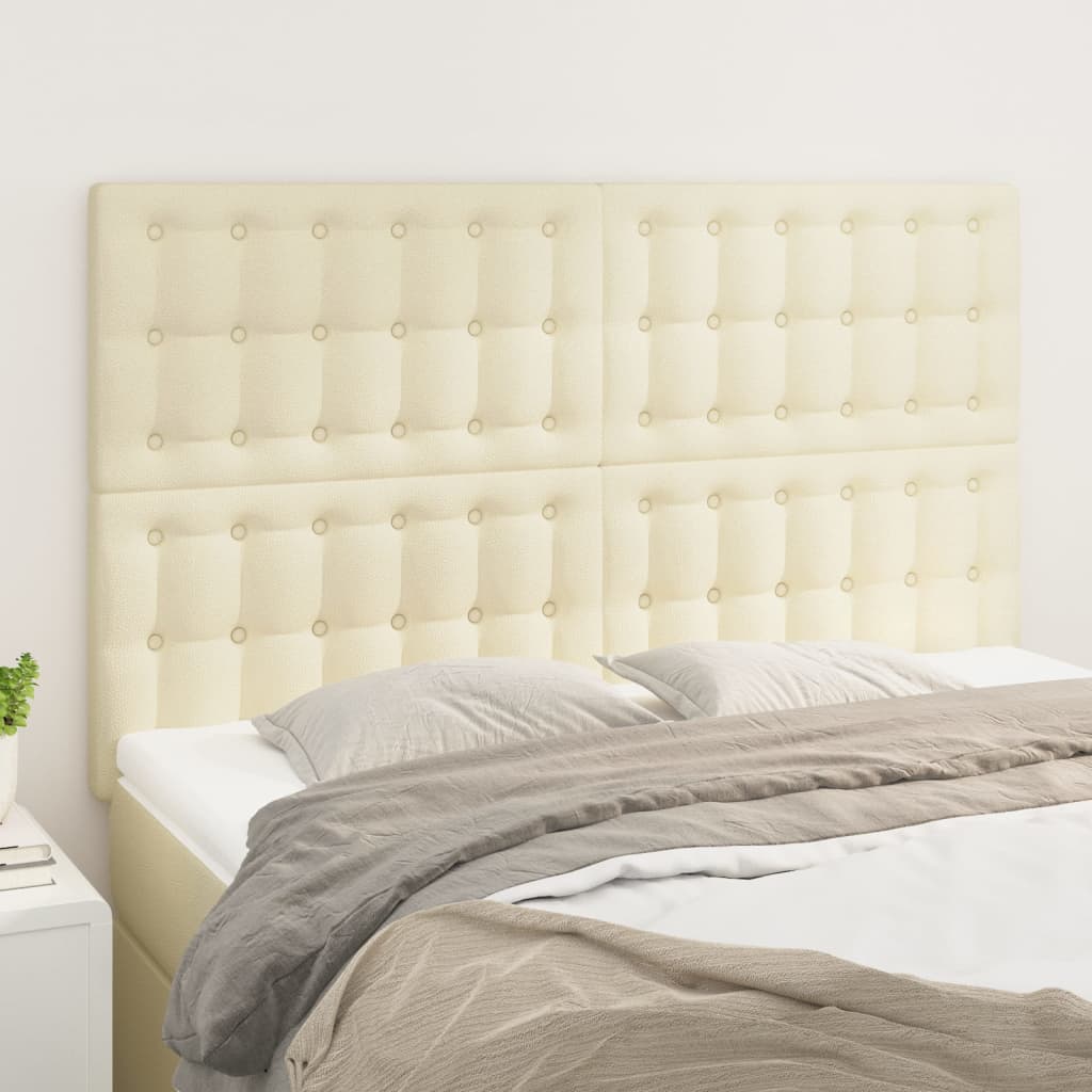 Kopfteil Creme 144x5x118/128 cm Kunstleder