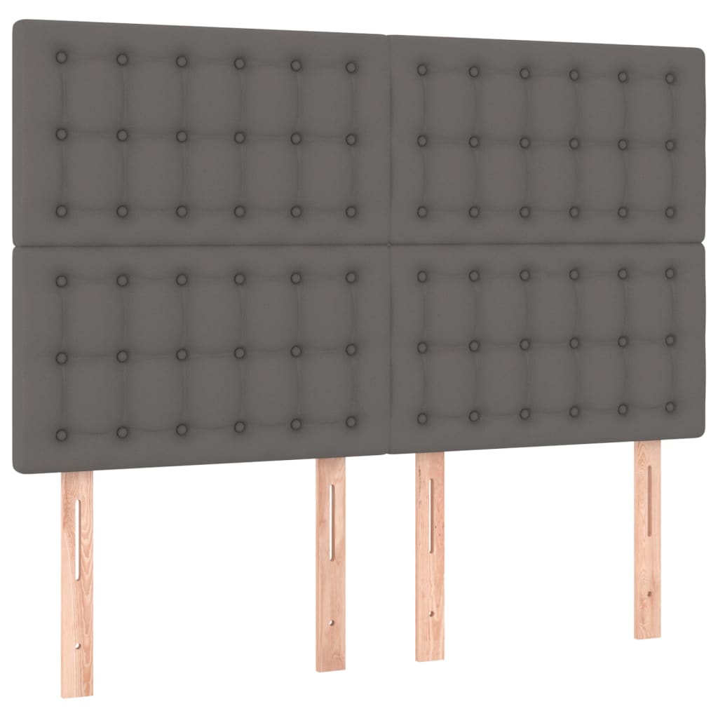 Kopfteil Grau 144x5x118/128 cm Kunstleder