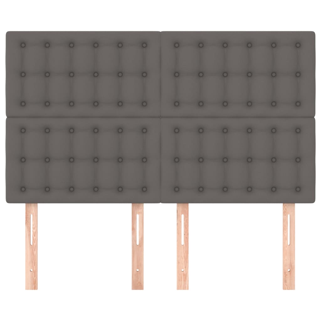 Kopfteil Grau 144x5x118/128 cm Kunstleder