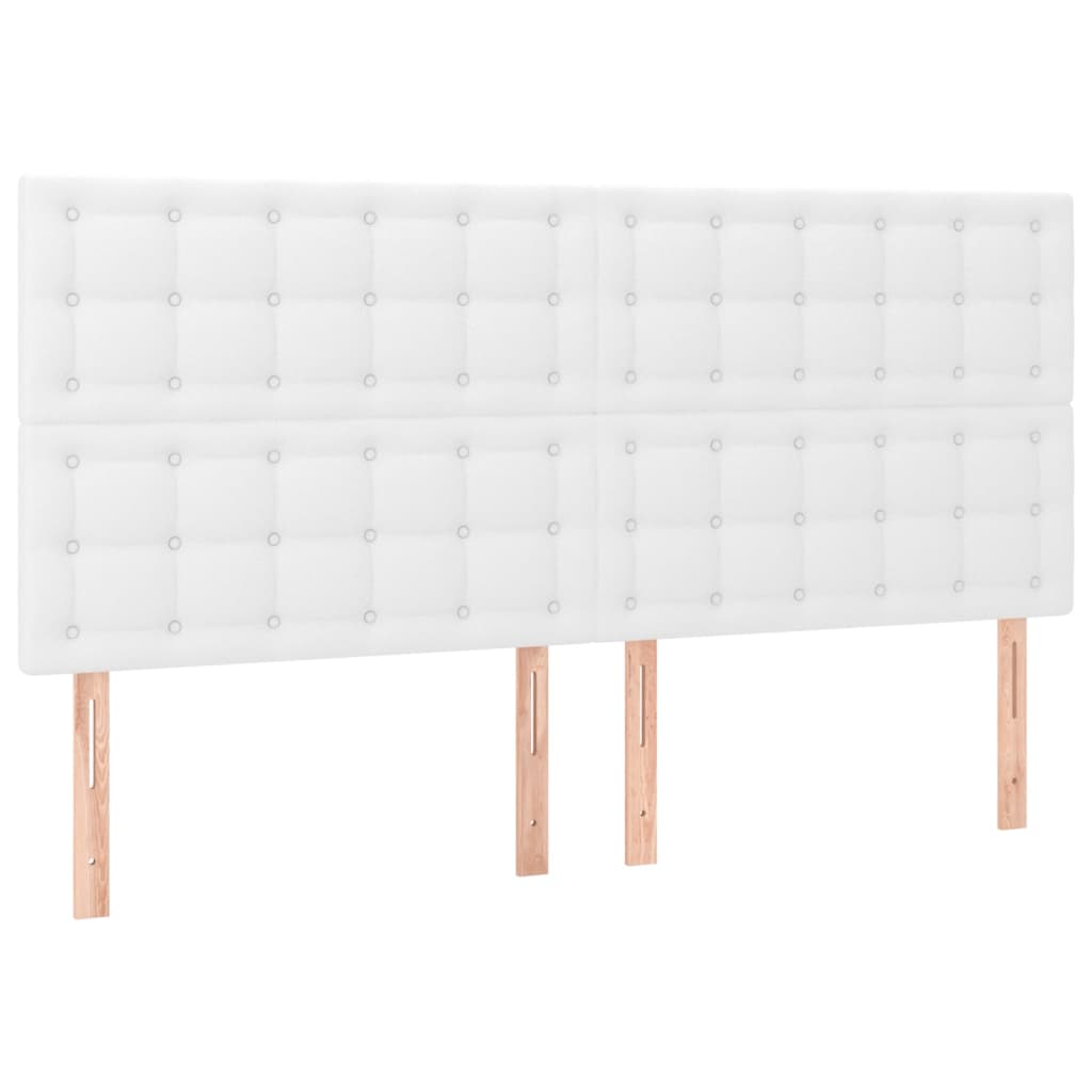 Kopfteil Weiß 160x5x118/128 cm Kunstleder