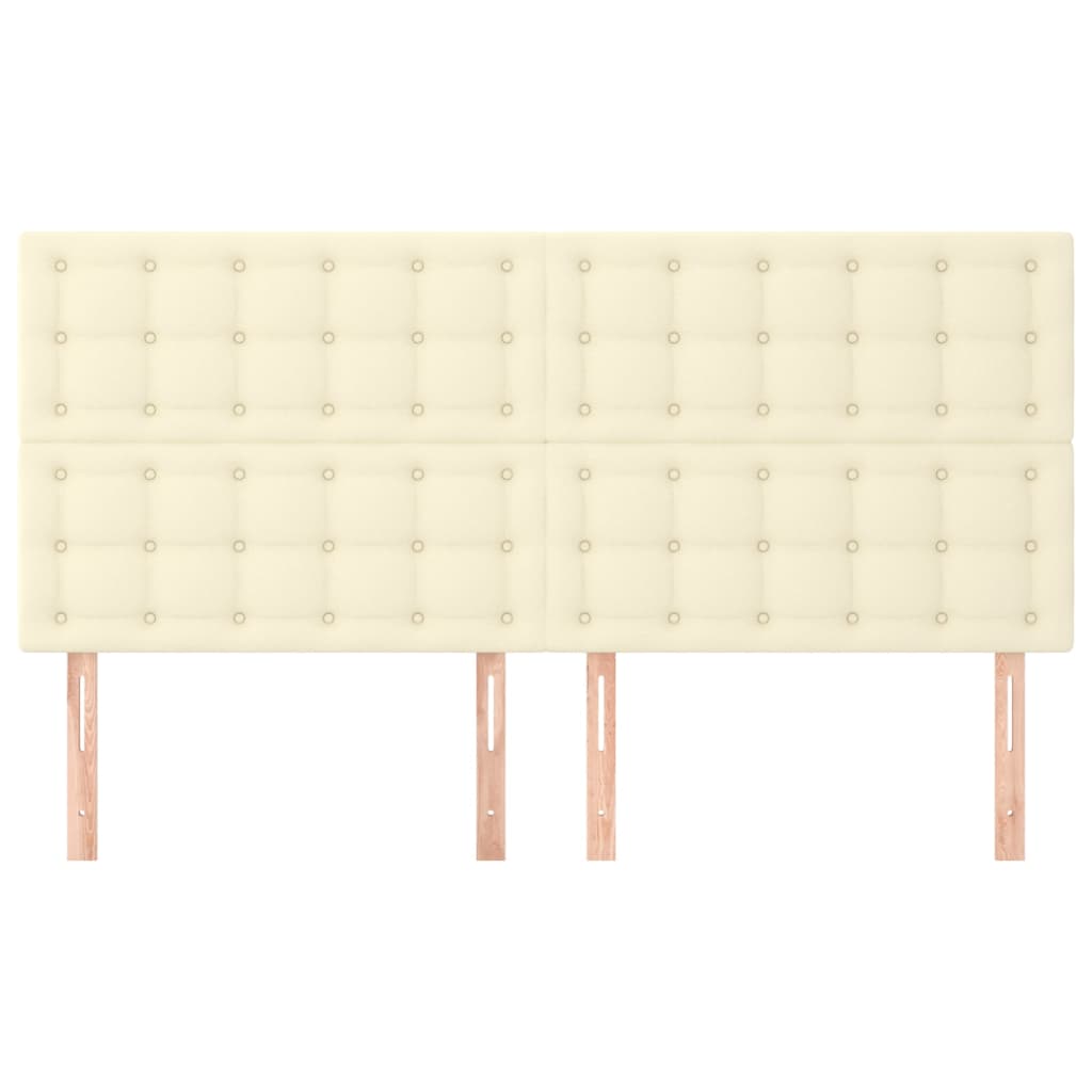 Kopfteil Creme 160x5x118/128 cm Kunstleder