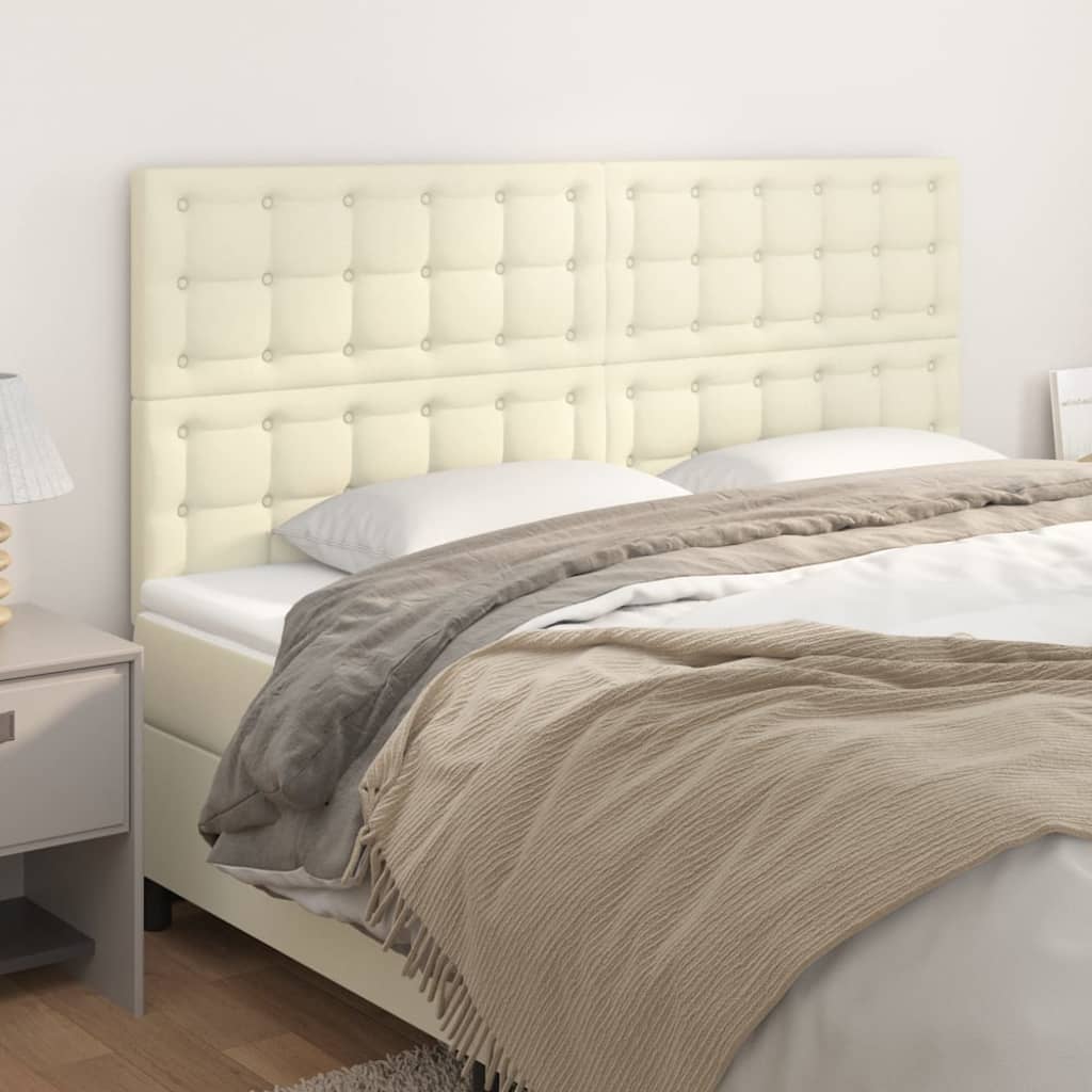 Kopfteil Creme 180x5x118/128 cm Kunstleder
