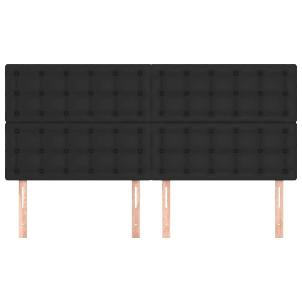 Kopfteil Schwarz 200x5x118/128 cm Kunstleder