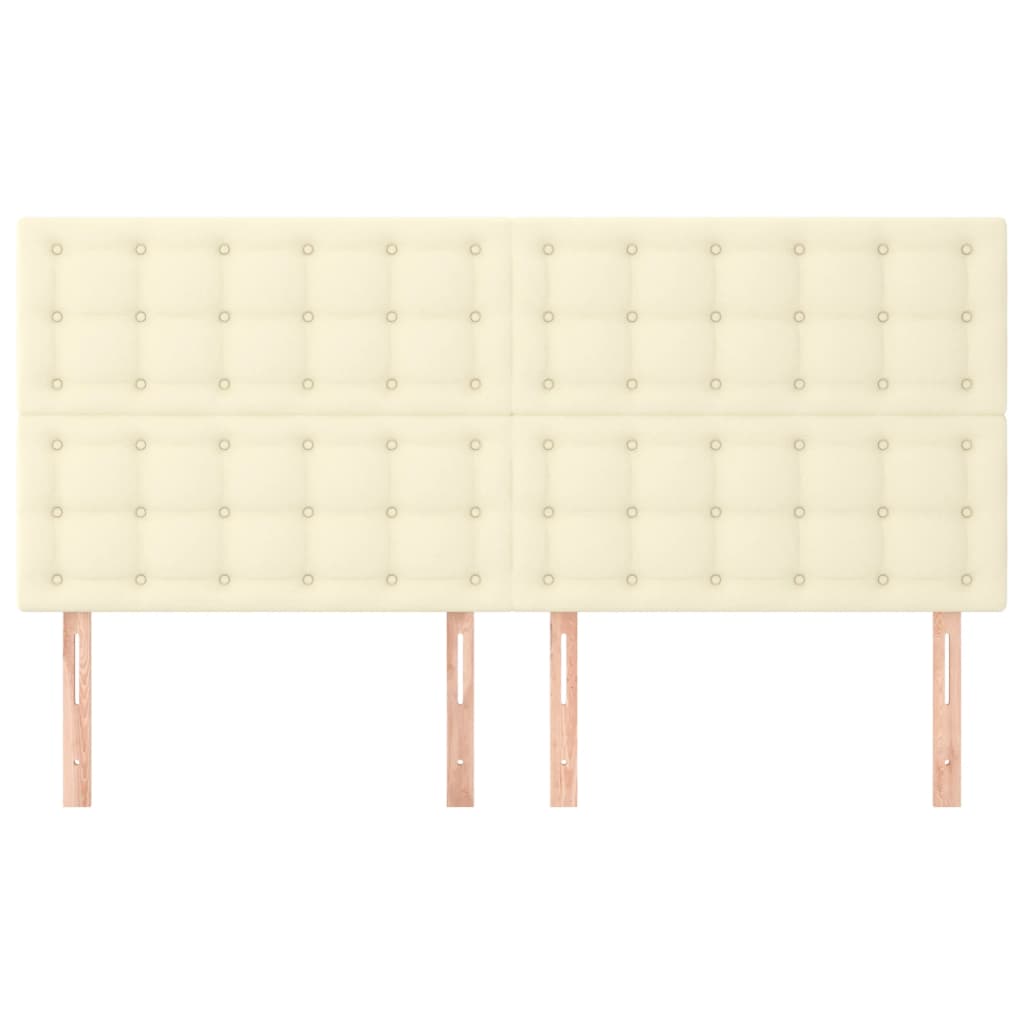 Kopfteil Creme 200x5x118/128 cm Kunstleder