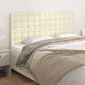 Kopfteil Creme 200x5x118/128 cm Kunstleder