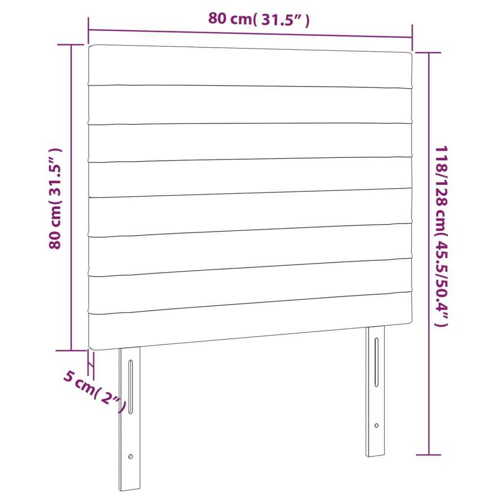 Kopfteil Creme 80x5x118/128 cm Stoff