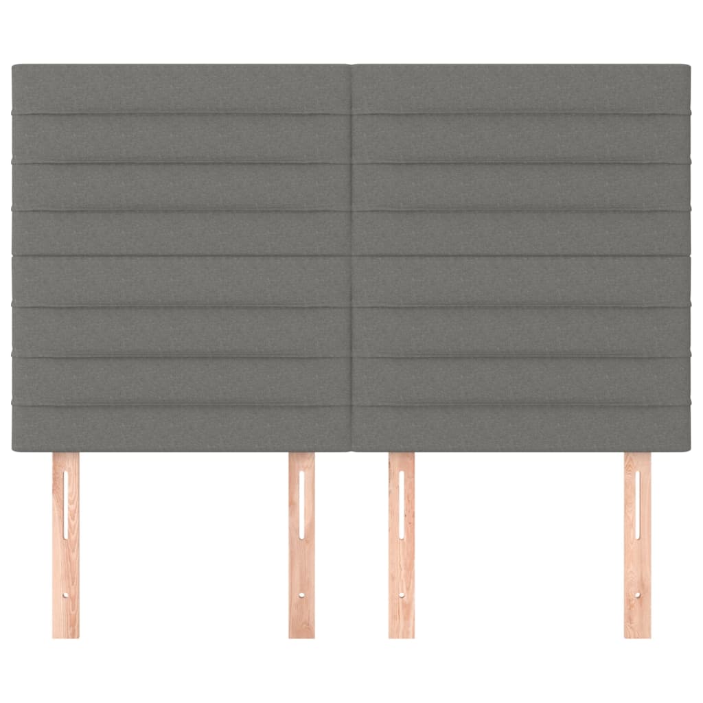 Kopfteil Dunkelgrau 144 x 5 x 118/128 cm Stoff