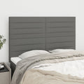 Kopfteil Dunkelgrau 144 x 5 x 118/128 cm Stoff