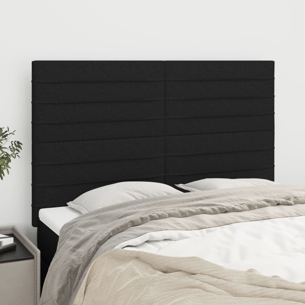 Kopfteil Schwarz 144x5x118/128 cm Stoff