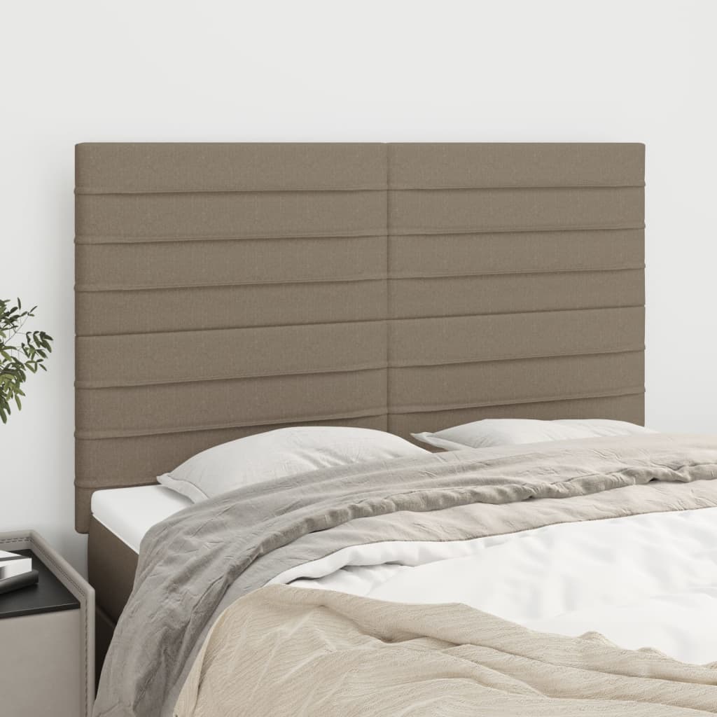 Kopfteil Taupe 144x5x118/128 cm Stoff