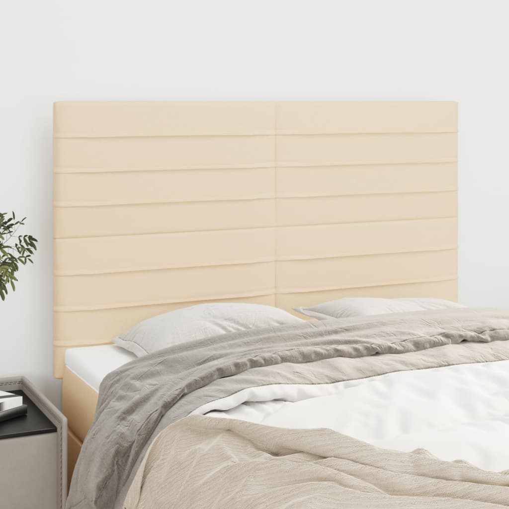 Kopfteil Creme 144x5x118/128 cm Stoff