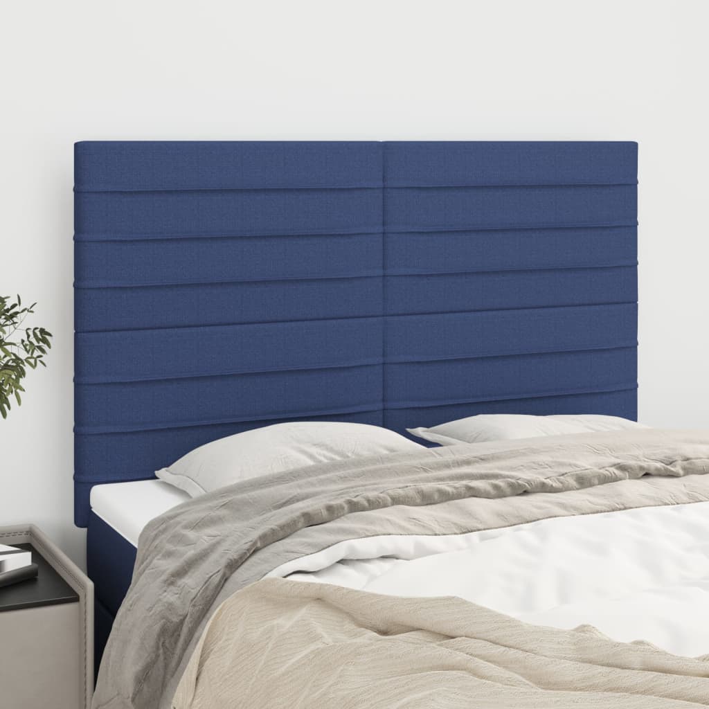 Kopfteil Blau 144x5x118/128 cm Stoff