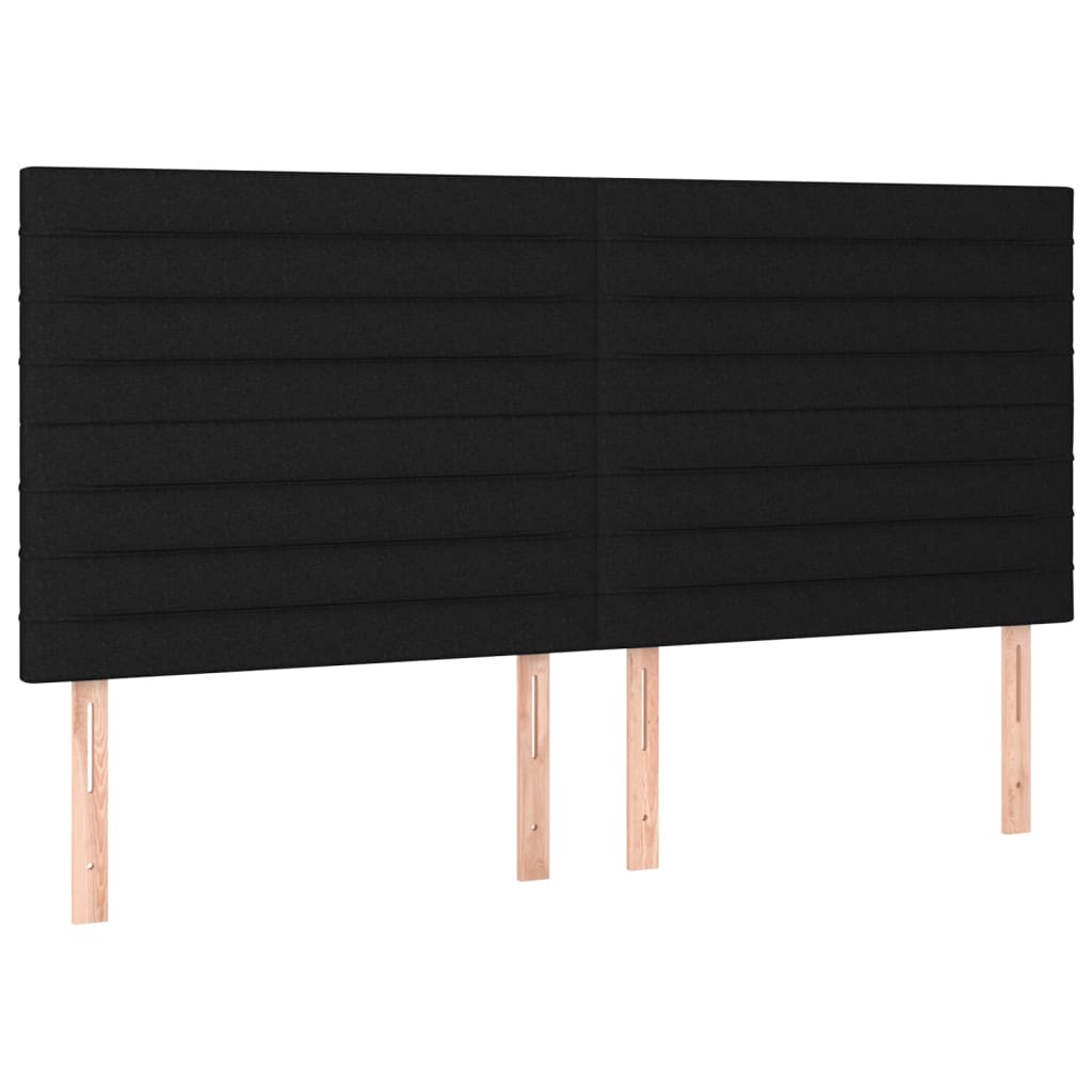 Kopfteil Schwarz 160 x 5 x 118/128 cm Stoff