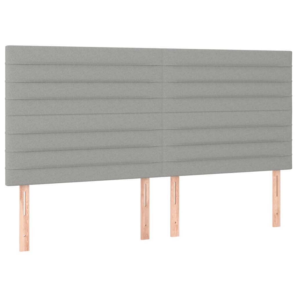 Kopfteil Hellgrau 180 x 5 x 118/128 cm Stoff