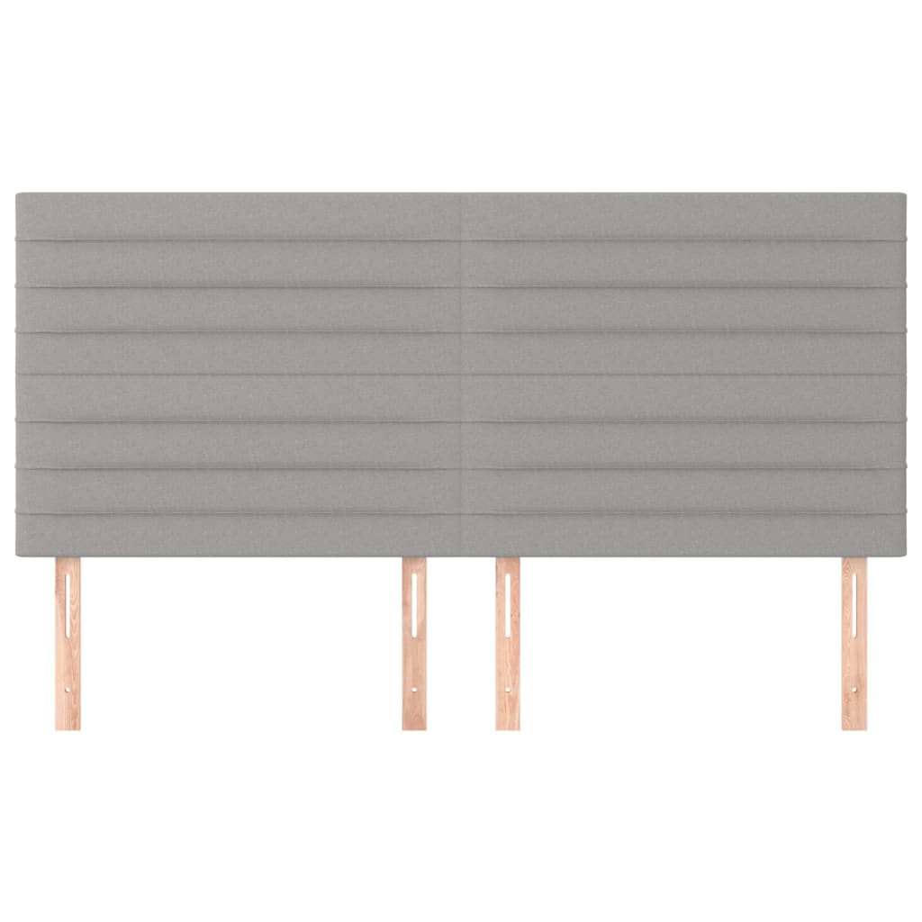 Kopfteil Hellgrau 180 x 5 x 118/128 cm Stoff