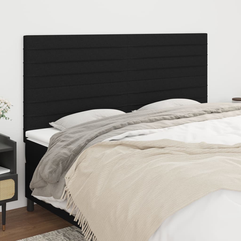 Kopfteil Schwarz 180 x 5 x 118/128 cm Stoff