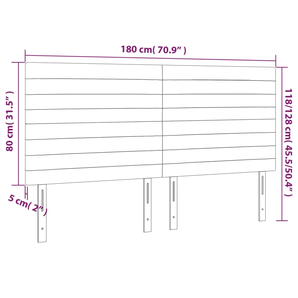 Kopfteil Dunkelbraun 180x5x118/128 cm Stoff