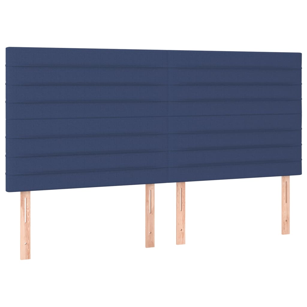 Kopfteil Blau 180x5x118/128 cm Stoff