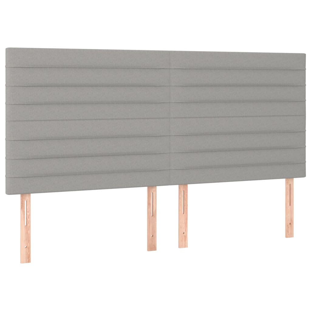 Kopfteil Hellgrau 200 x 5 x 118/128 cm Stoff