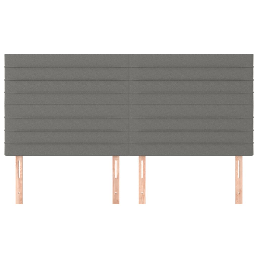 Kopfteil Dunkelgrau 200 x 5 x 118/128 cm Stoff