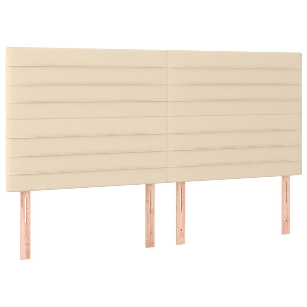 Kopfteil Creme 200 x 5 x 118/128 cm Stoff