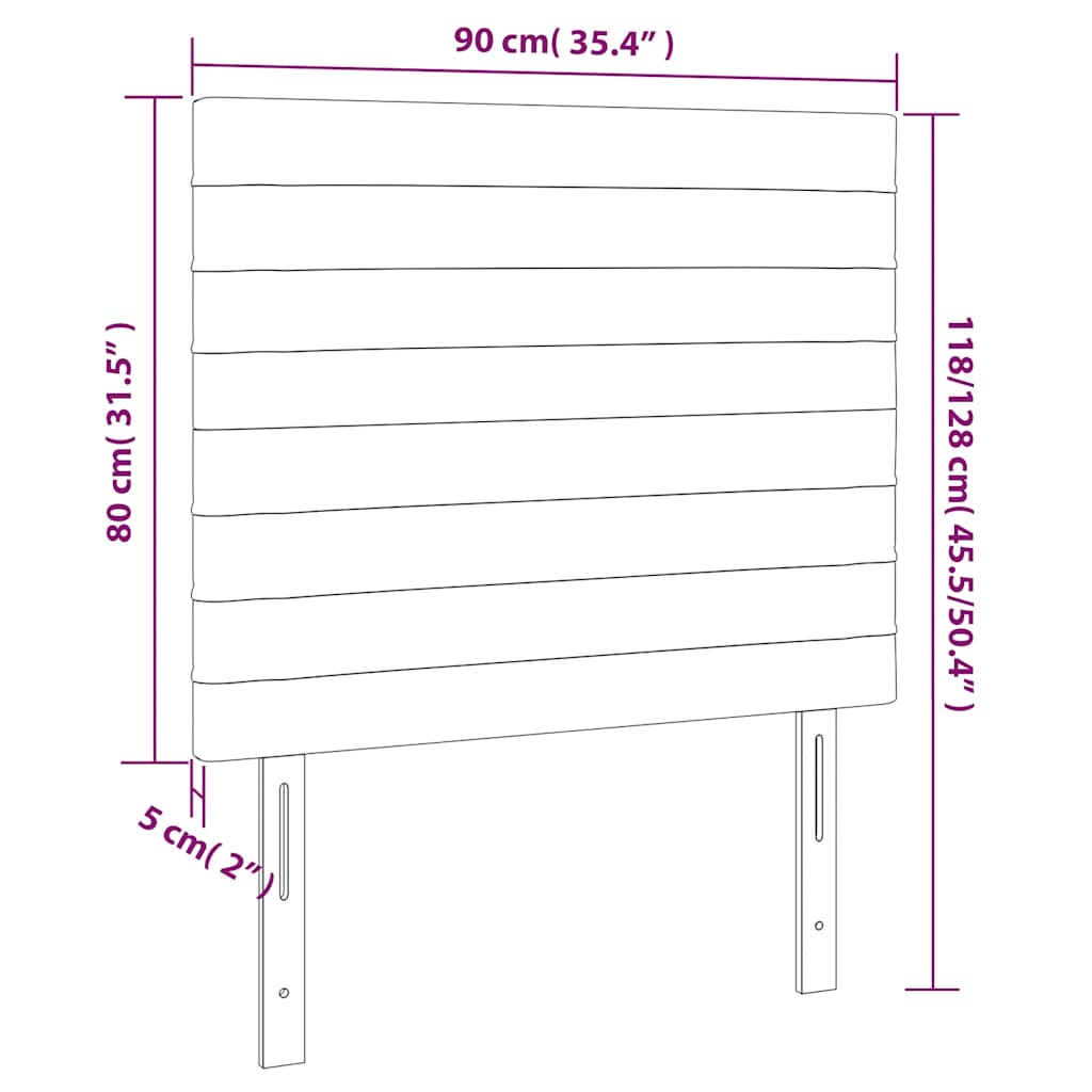 Kopfteil Dunkelgrün 90x5x118/128 cm Samt