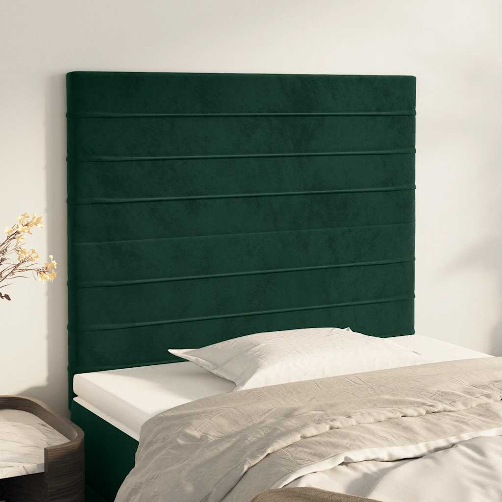 Kopfteil Dunkelgrün 90x5x118/128 cm Samt