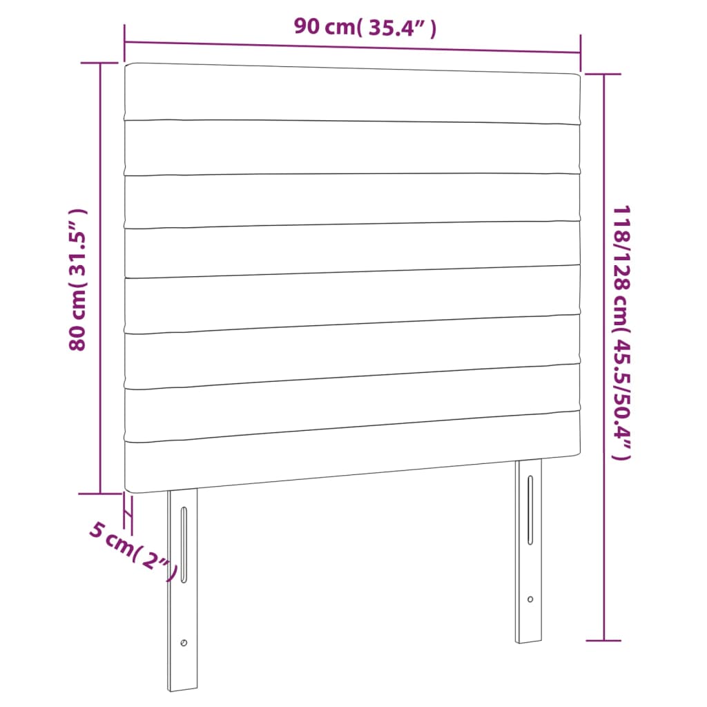 Kopfteil Rosa 90x5x118/128 cm Samt