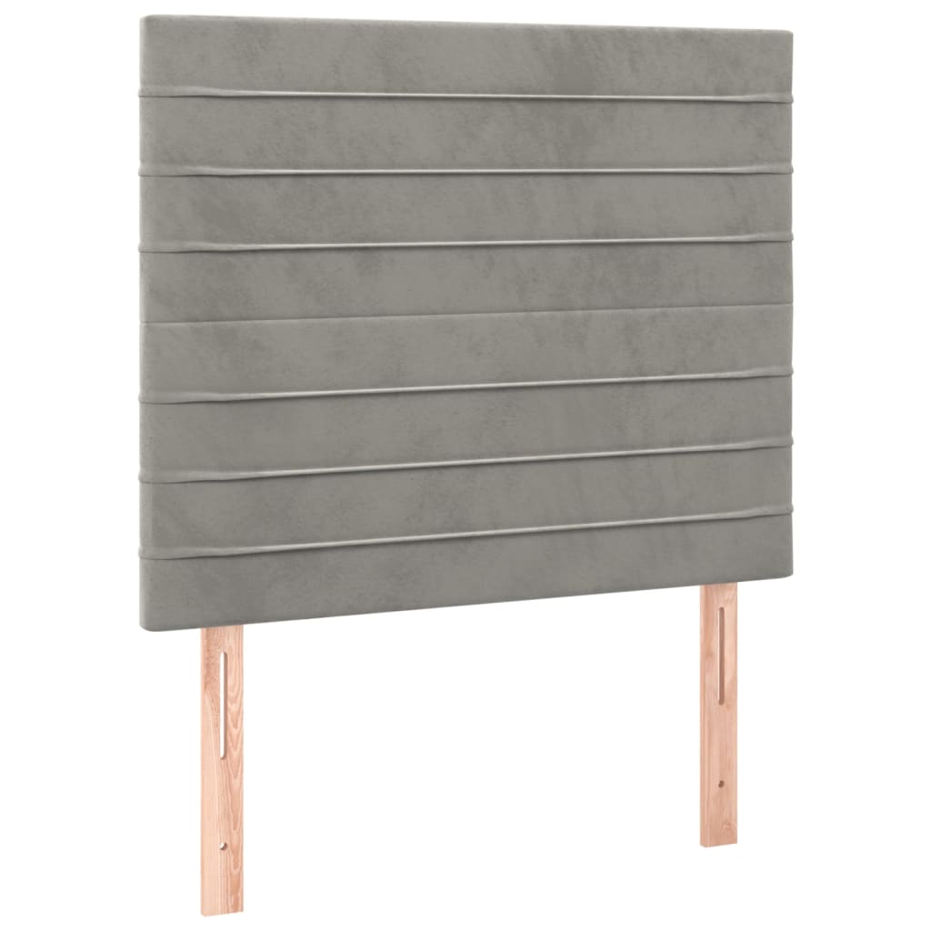 Kopfteil Hellgrau 100 x 5 x 118/128 cm Samt